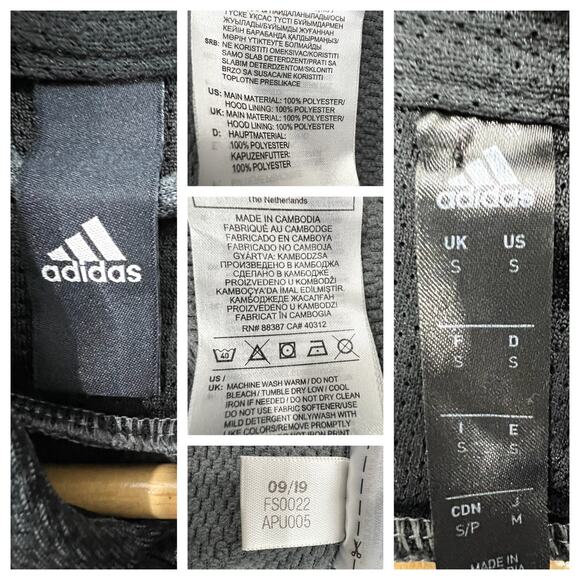 Adidas Sweatshirt Men's Small Gray Logo Graphic Print Pullover Hoodie Athleisure - Picture 5 of 7